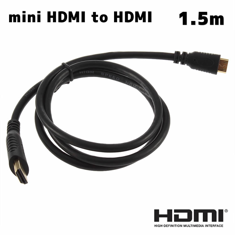 mini HDMI to HDMIケーブル TYPE A TYPE C HDMI - 変換 ケーブル 1.5m mini HDMI-HDMI hdmiケーブル mini hdmiケーブル 変換ケーブル